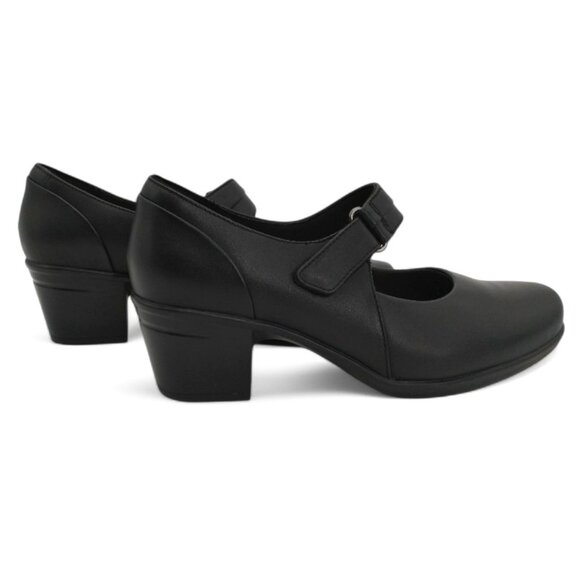 Clarks Women's Size 8 Wide Black Emslie Lulin Mary Jane Chunky Block Heel Pumps - Picture 3 of 16